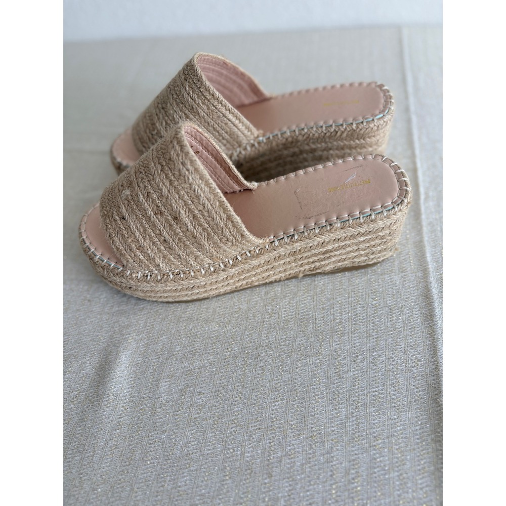 Prettylittlething Natural Jute Espadrille Wedge Slides